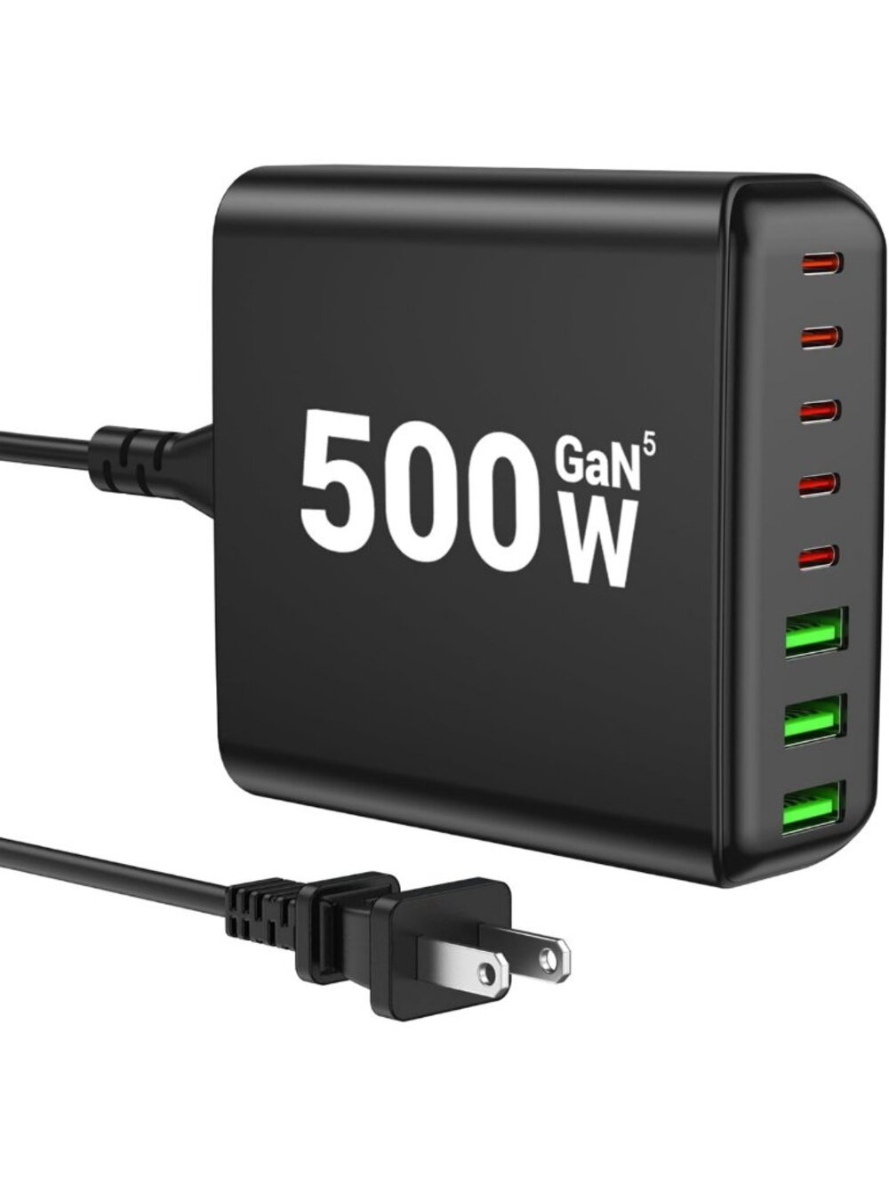 500W 8-Port USB C Fast Charging Station for Laptops, iPads, iPhones & Galaxy